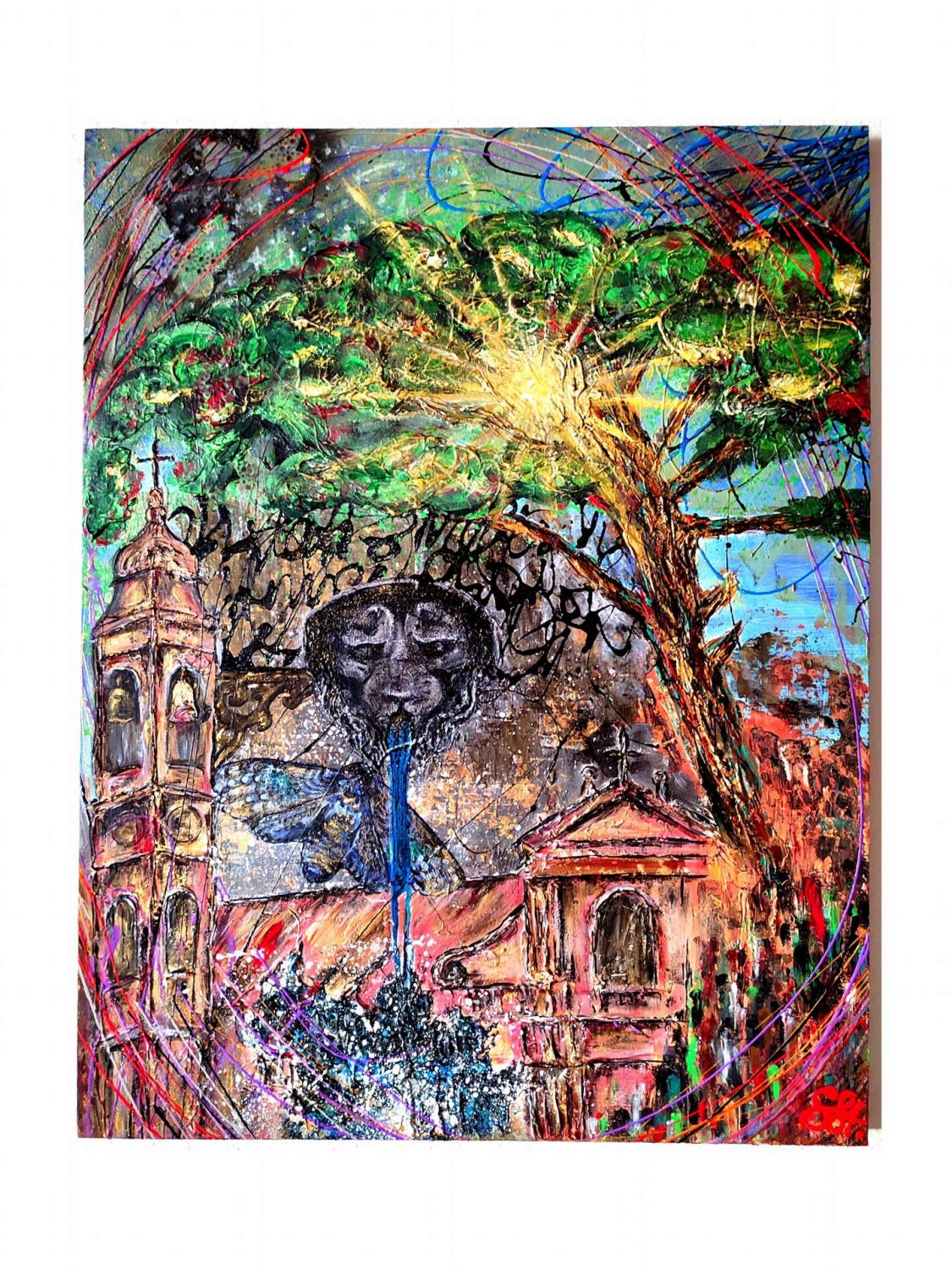 buntes Acrylgemälde von sempre - schön mit Stolz